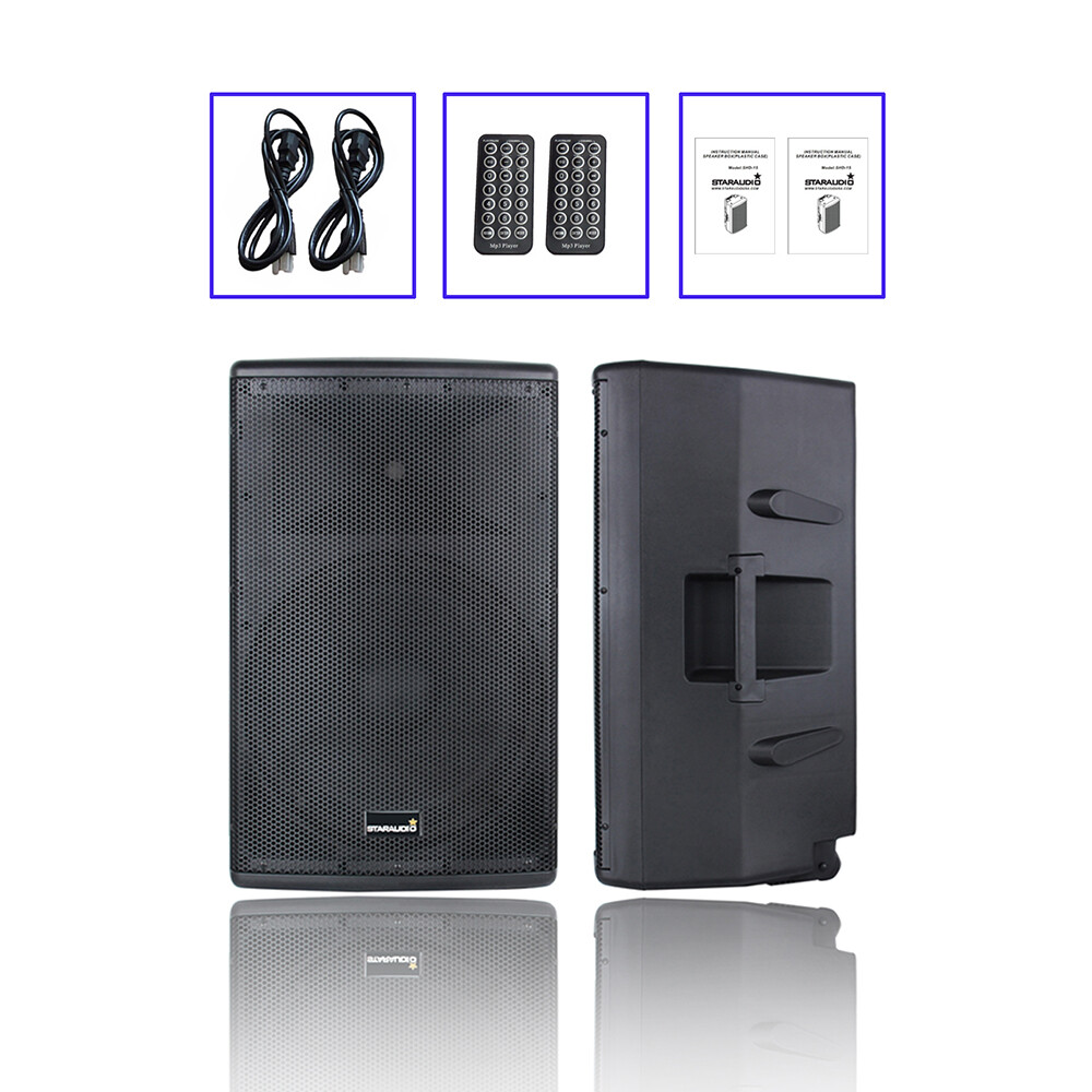 15" Inch Powered PA Speakers Professional 2-Way Powered Active DJ PA Loudspeaker
