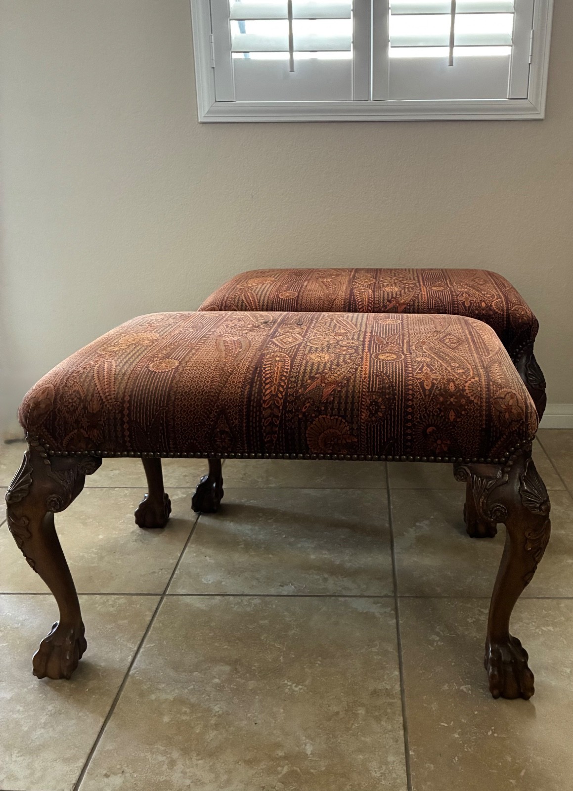 A Pair of Baker Furniture Charleston Reproduction Benches