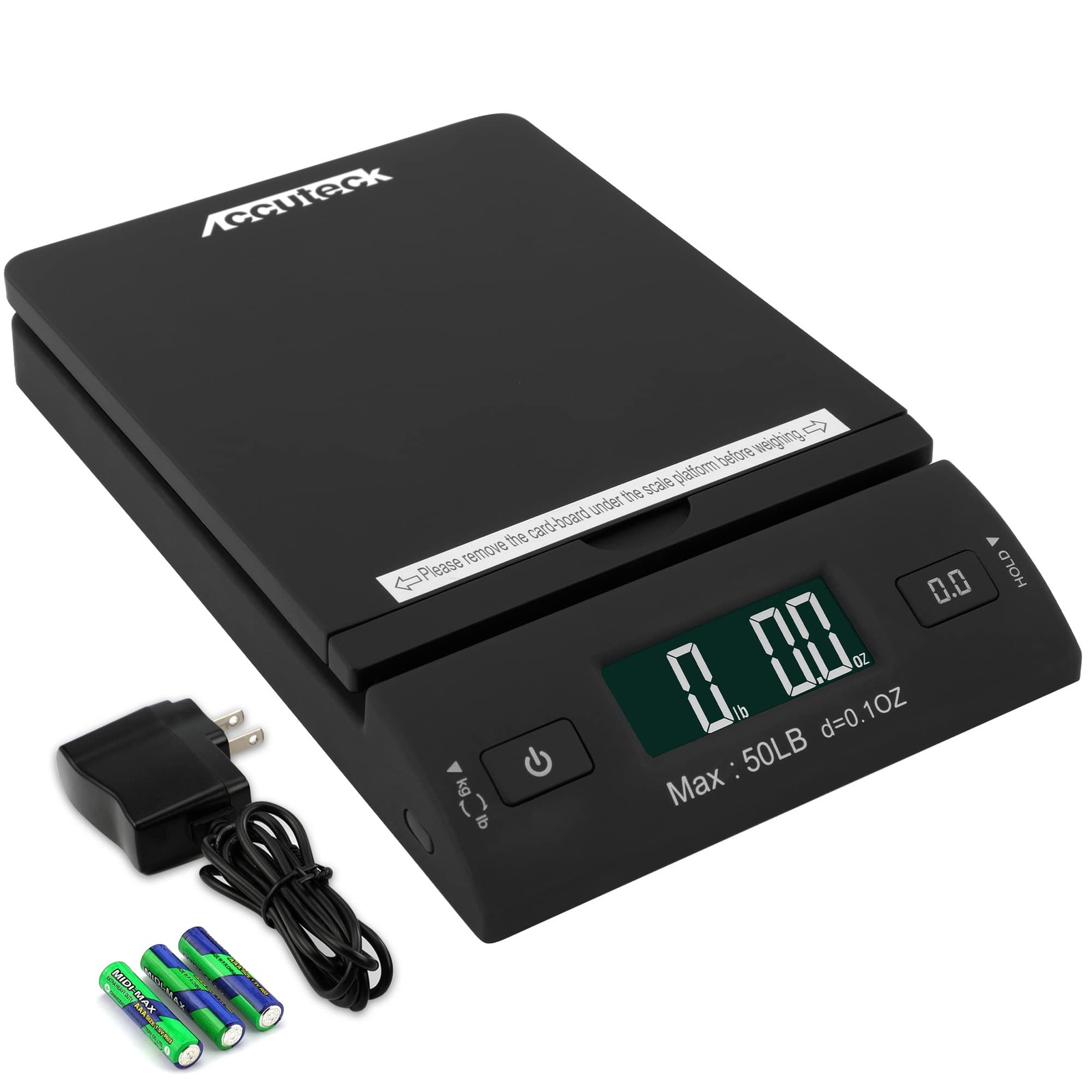 Accuteck 50 lb All-in-One Black Digital Shipping Postal Scale 1 Unit,