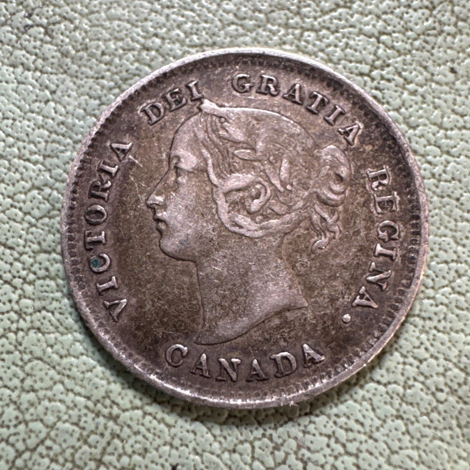 1896 Canada Silver .925 5 Five Cents Queen Victoria Km#2 VF+