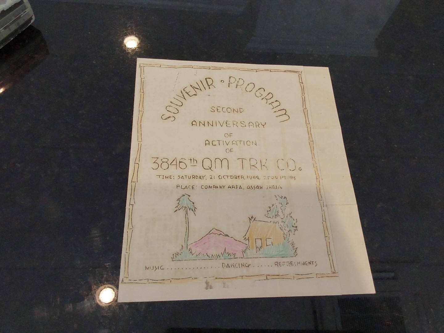 WWII 1944 Program 2nd Anniversary Activation of 3846th QM Trk Co. Assam India