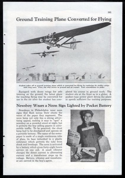 Kronfeld Monoplane 1937 pictorial “Ground Training Plane Converted for Flying”