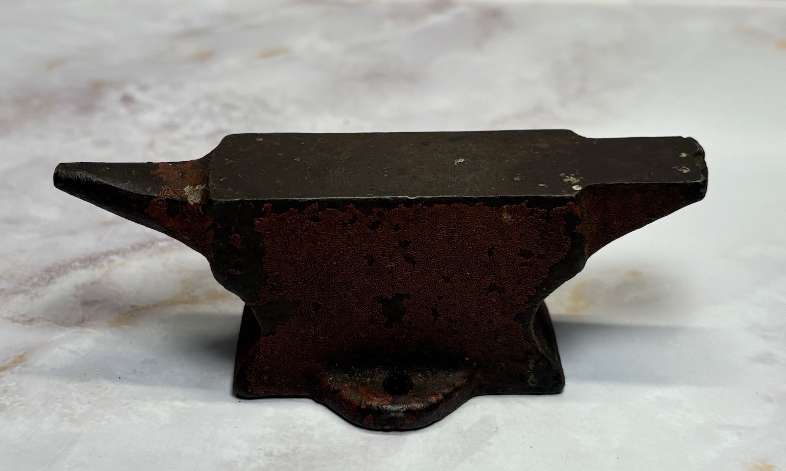 Vintage Red Small Cast Iron Anvil