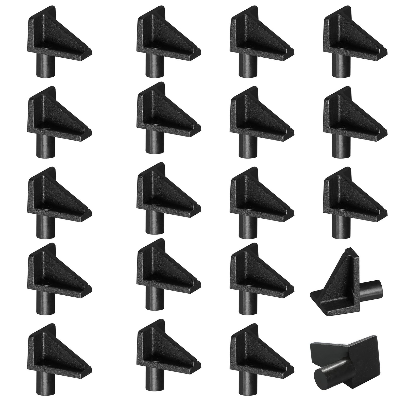 20pcs Black Shelf Pegs, 5mm Plastic Shelf Pins Shelf Support Pins, Cabinet Sh...