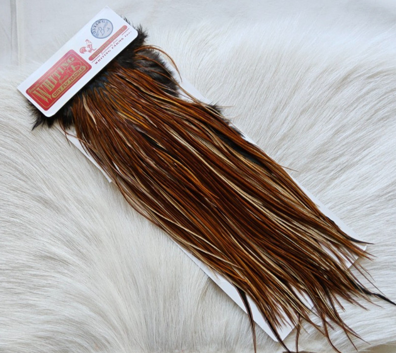 Whiting Bronze Dry Fly  Full Saddle,, Color; Nat. Furnace.   Free Shipping.