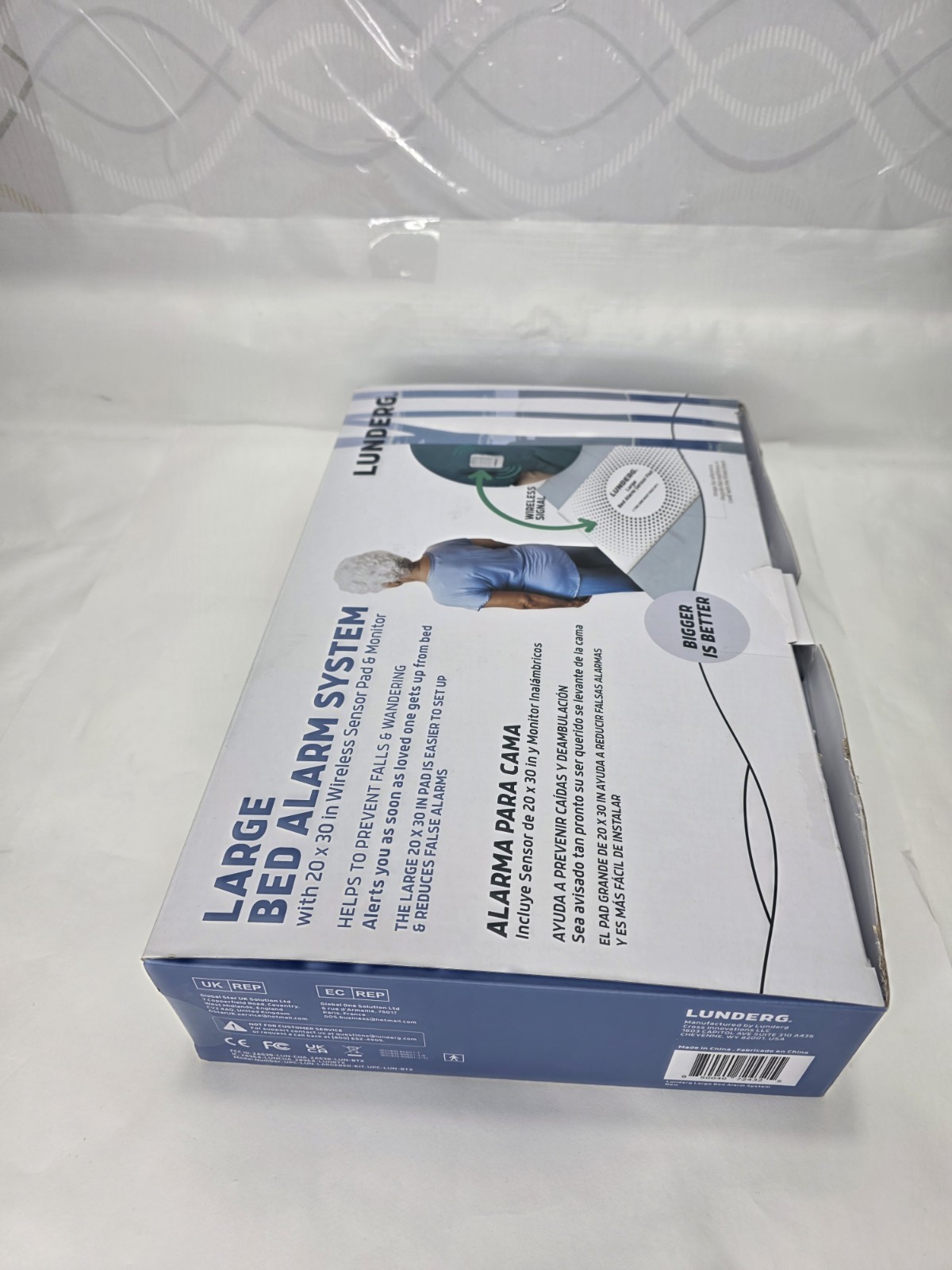 Lunderg Large Bed Alarm for Elderly Adults Wireless Sensor Pad (20” x 30”)