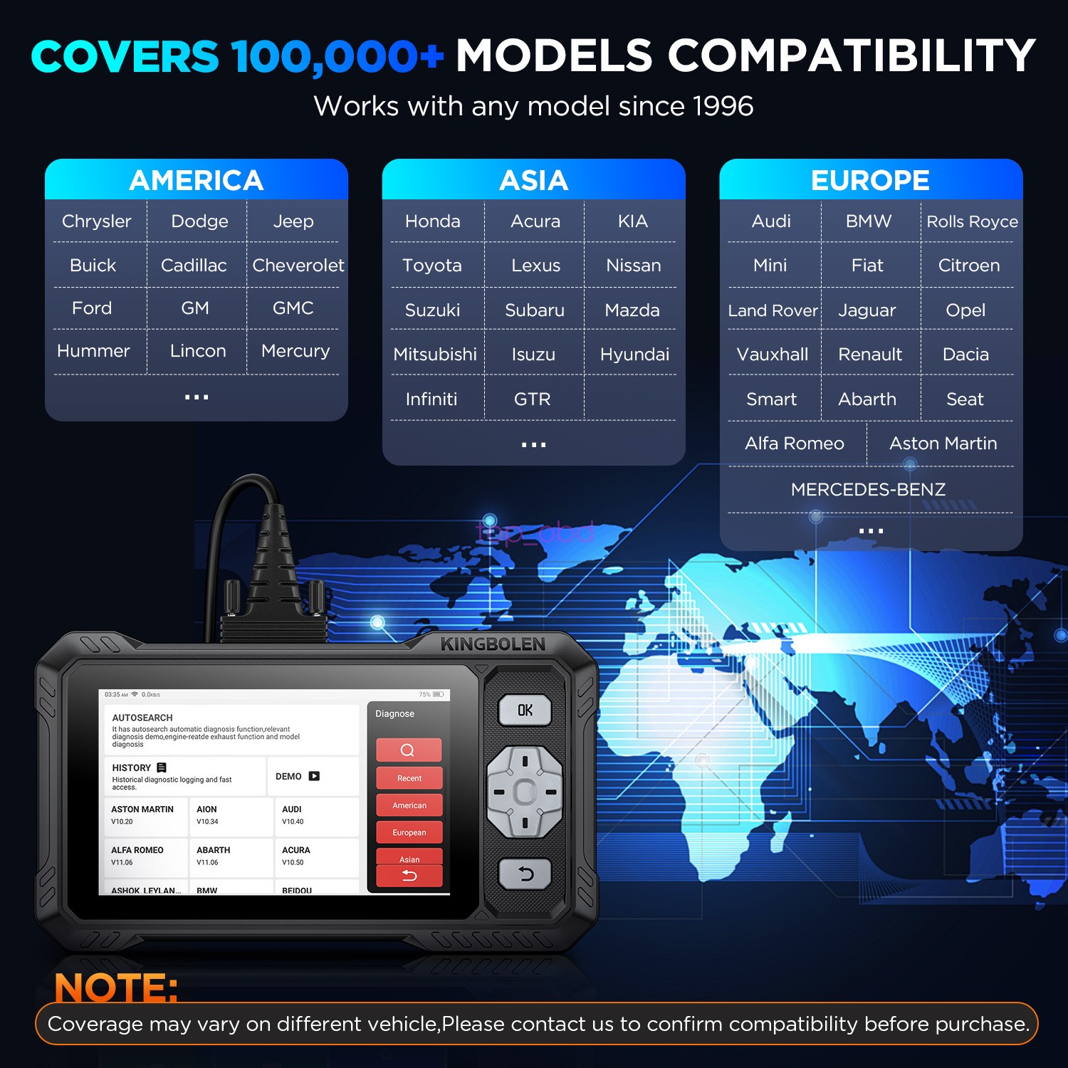 2026 KINGBOLEN S608 Car Diagnostic Tool OBD2 Scanner Code Reader Free Update