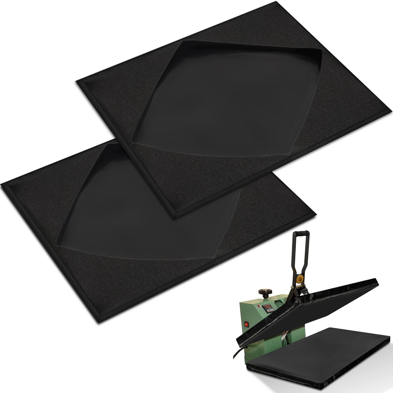 2 Pcs Heat Press Platen Wrap Cover 16x20 in Non Stick Black
