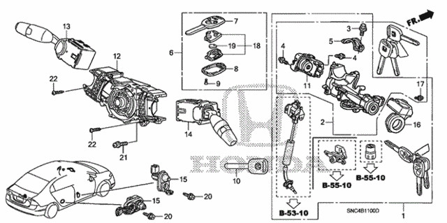 Genuine Honda Key Immobilizer & Transmitter(Blank) 35111-SVA-306