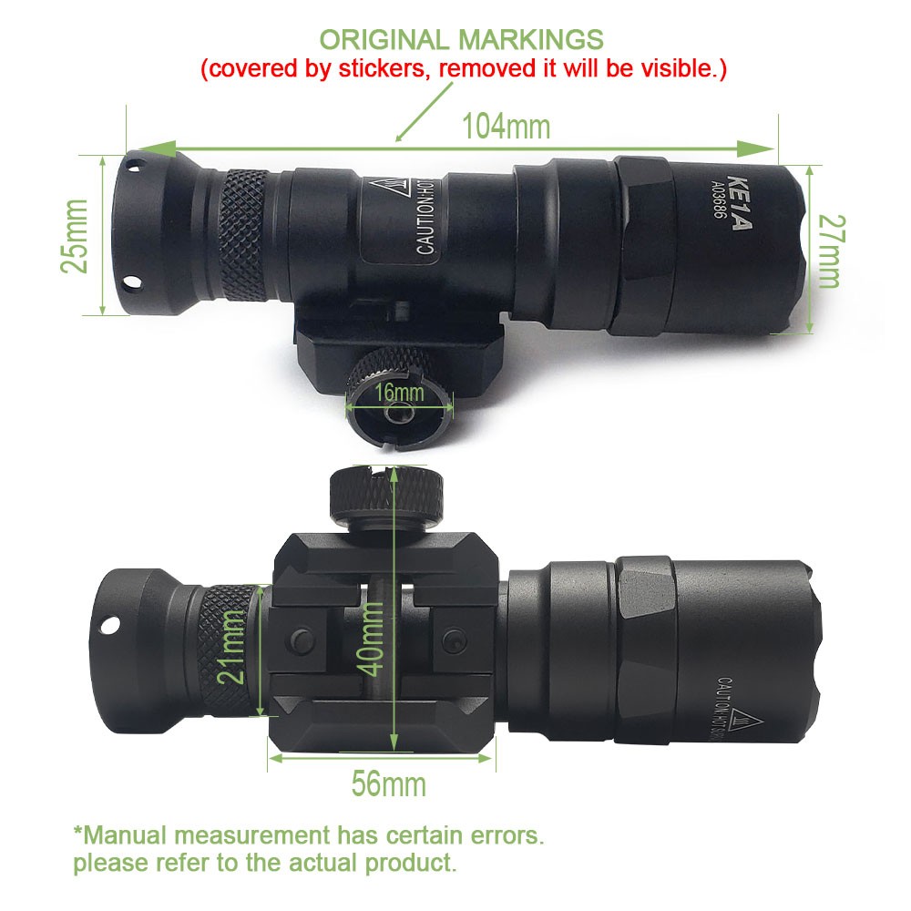 Tactical Mini M300B LED Flashlight Rifle with Switch +SS MA-X Helmet Light Mount