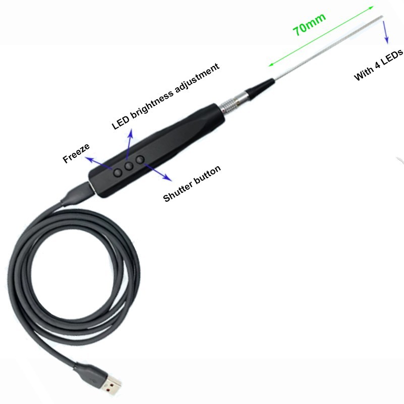 HDMI 2mm Ultra-fine Industry Needle Endoscope 160K/520K for Windows PC Android