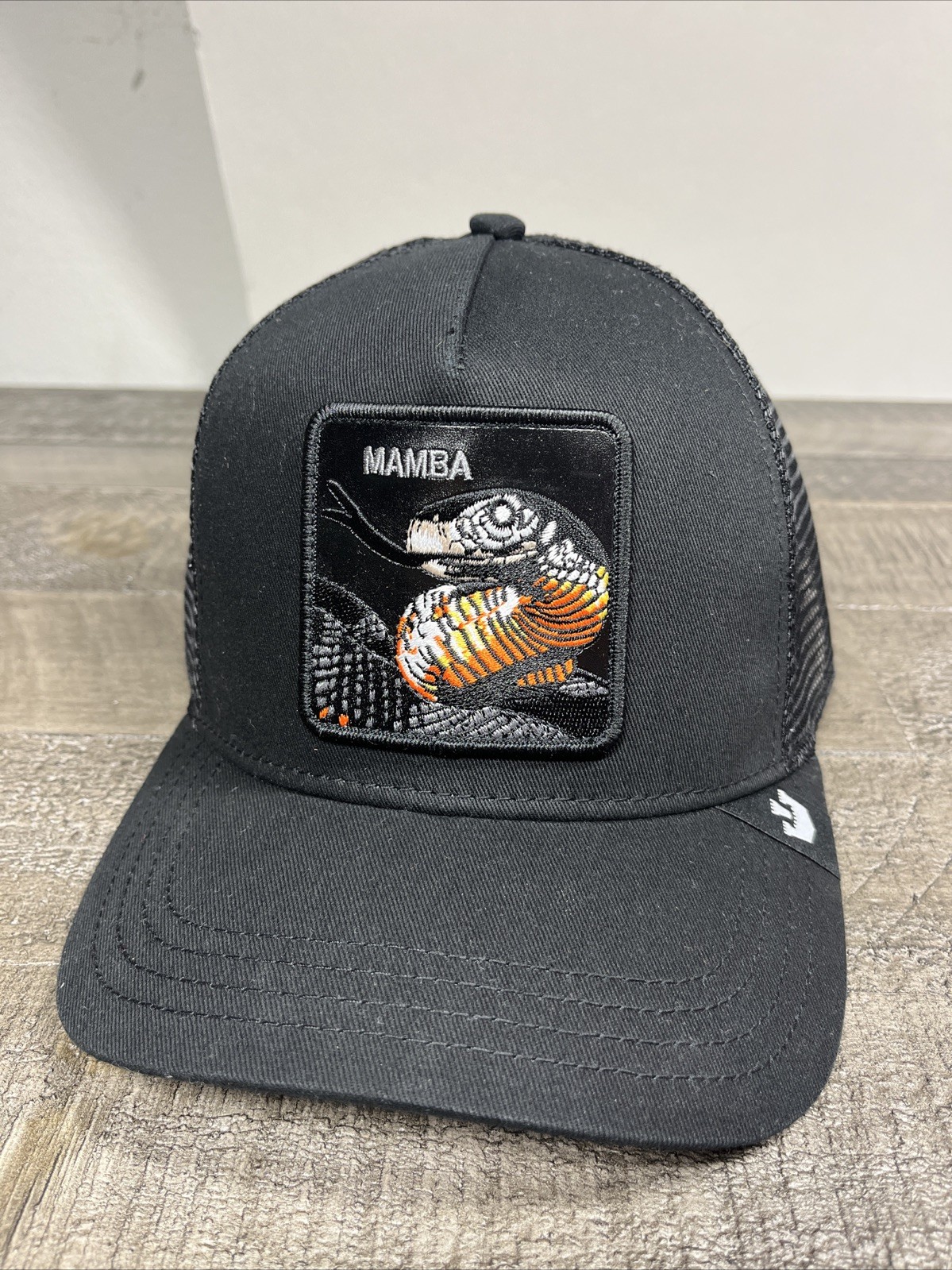 Goorin Animal Farm Trucker Baseball Snapback Hat Cap Big Venom Mamba Snake Black