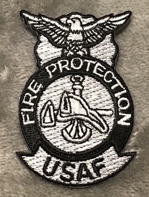 US Air Force Fire Protection Firefighter Small Badge Insignia Gray Grey Patch