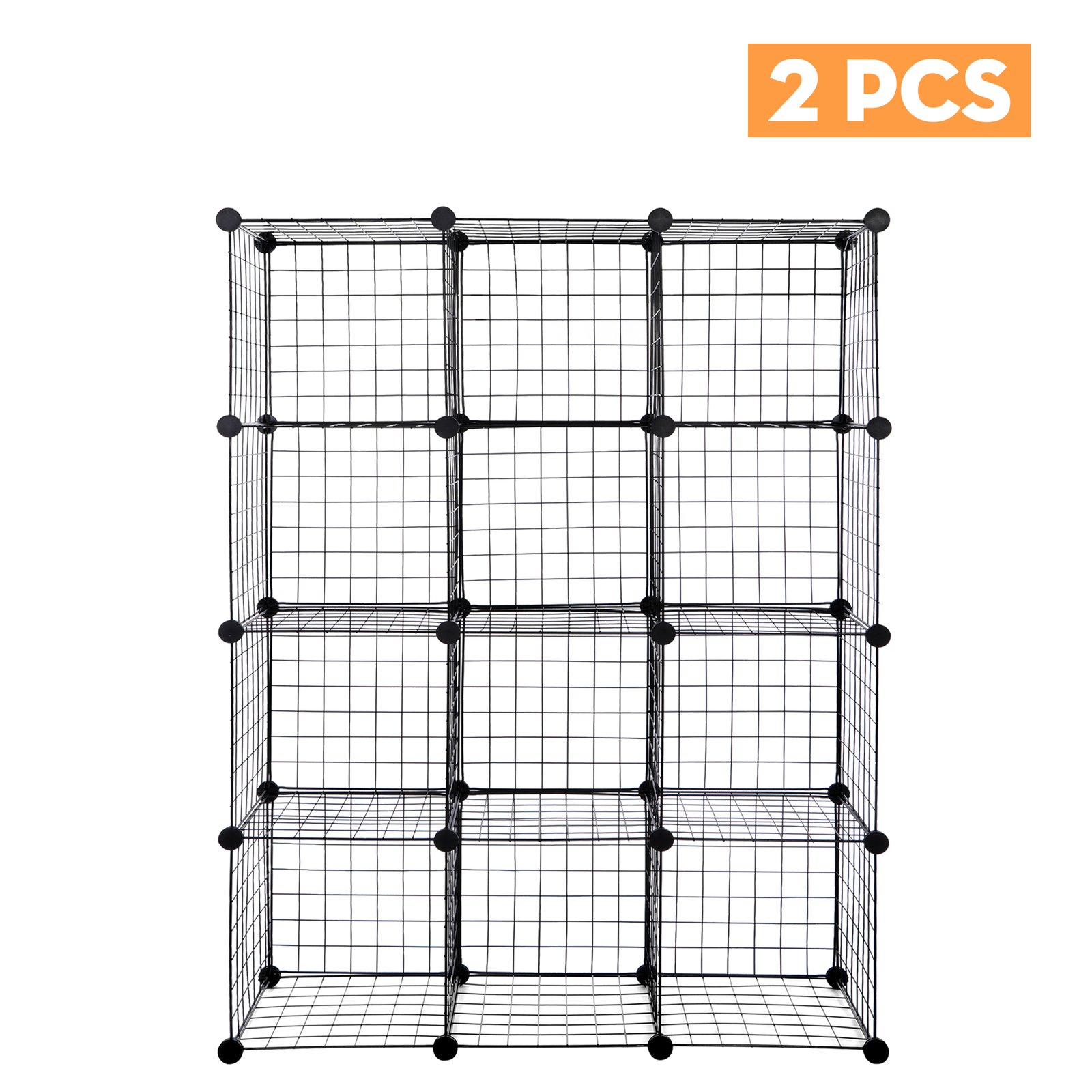 2X 12-Cube Storage Shelf Storage Bins Wire Cube Storage Organizer Modular