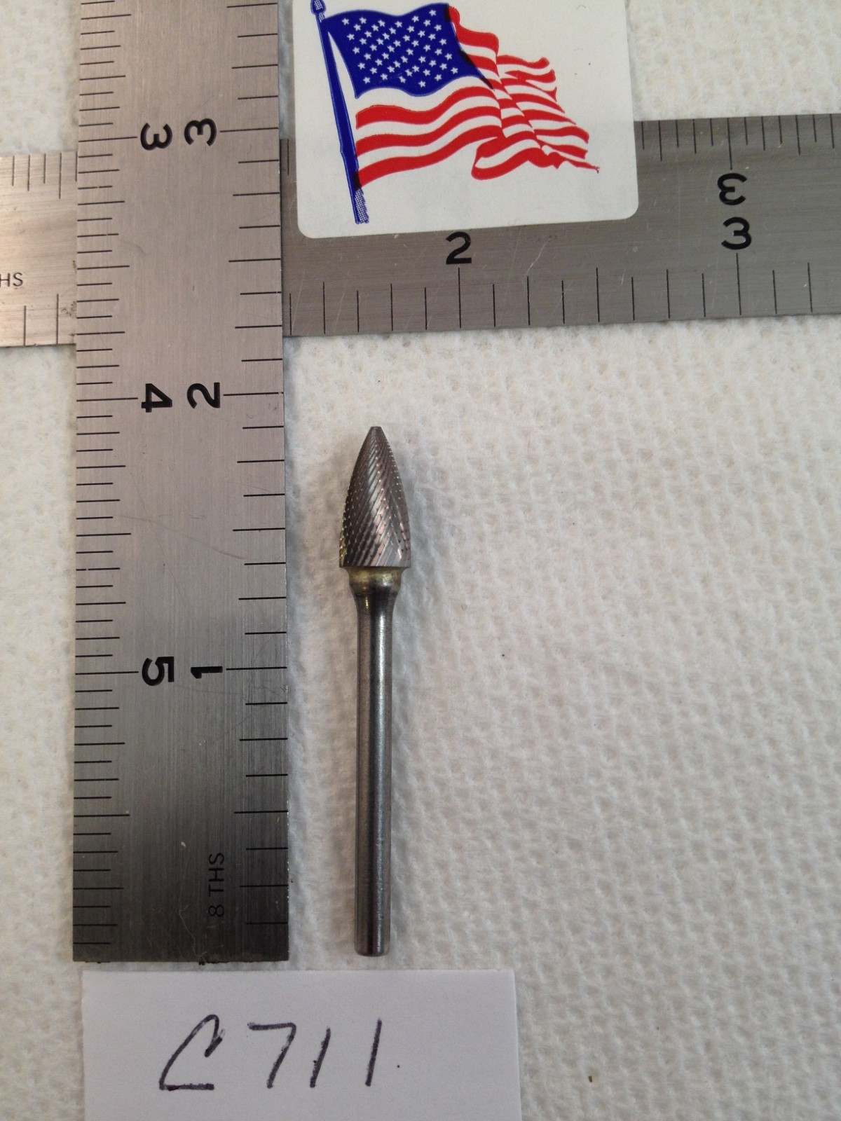 1 NEW FALCON / SGS 1/8" SHANK CARBIDE BURR. SG-51 DIAMOND CUT. USA MADE (C711)