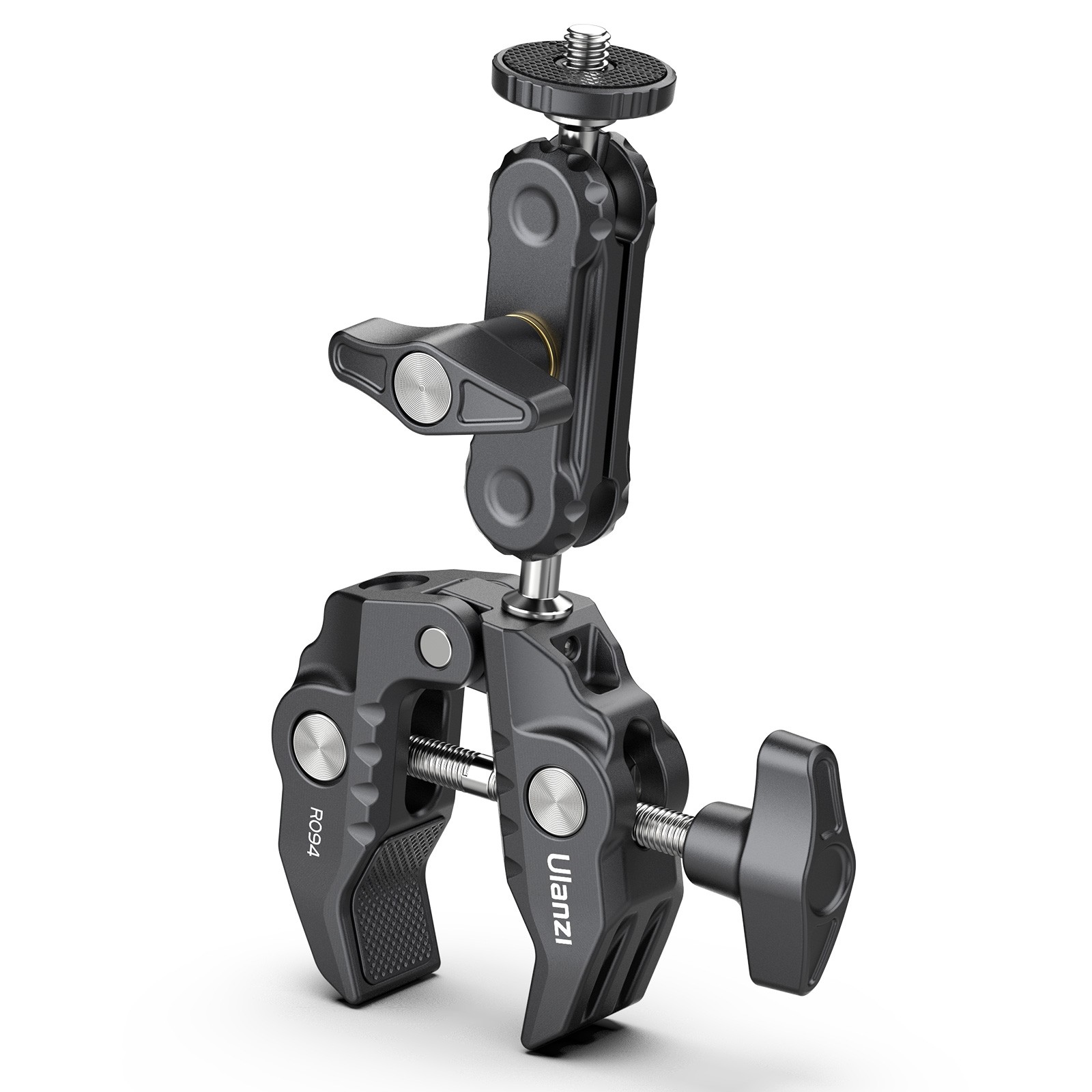 Super Clamp Camera Mount Clamp Pan 1/4 & 3/8 Thread Holes 360° Ball Head R094