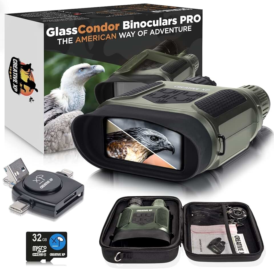 Pro Night Vision Binoculars - Digital Infrared, 4" Screen, 2X Zoom - Essential