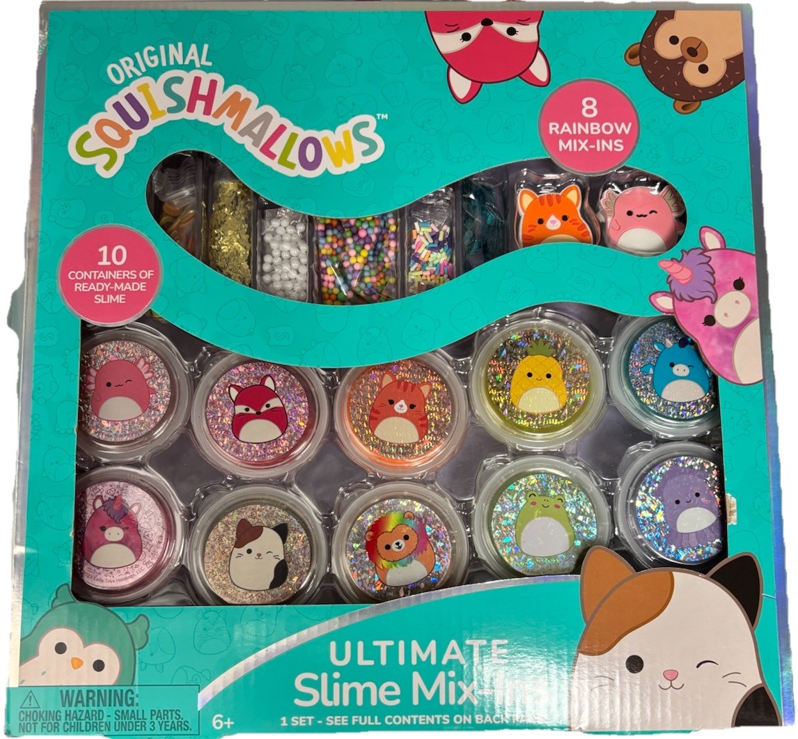 SQUISHMALLOWS Original Ultimate Slime Mix'Ins, 10-Pack, Glitter And Cloud Slime,