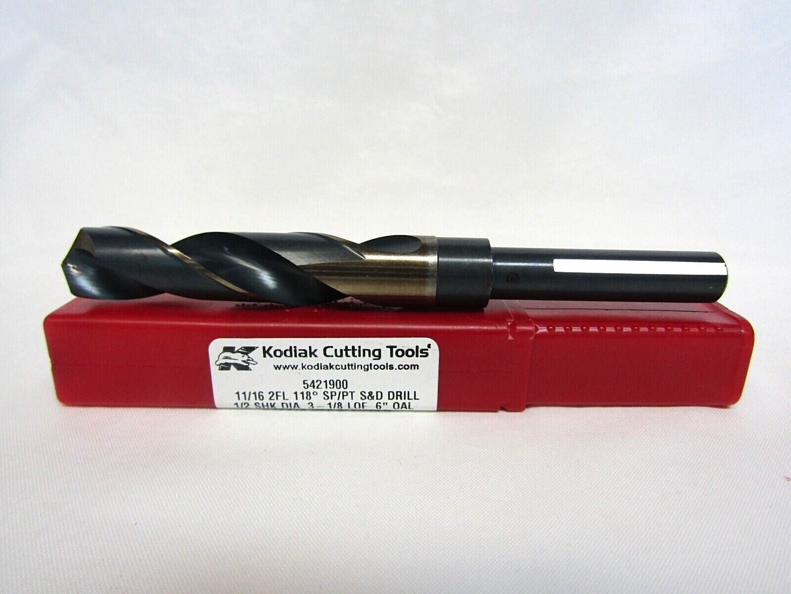 Kodiak Cutting Tools 5421900 11/16 1/2 Shank Drill Two-Tone w/ Flats 118 Deg.