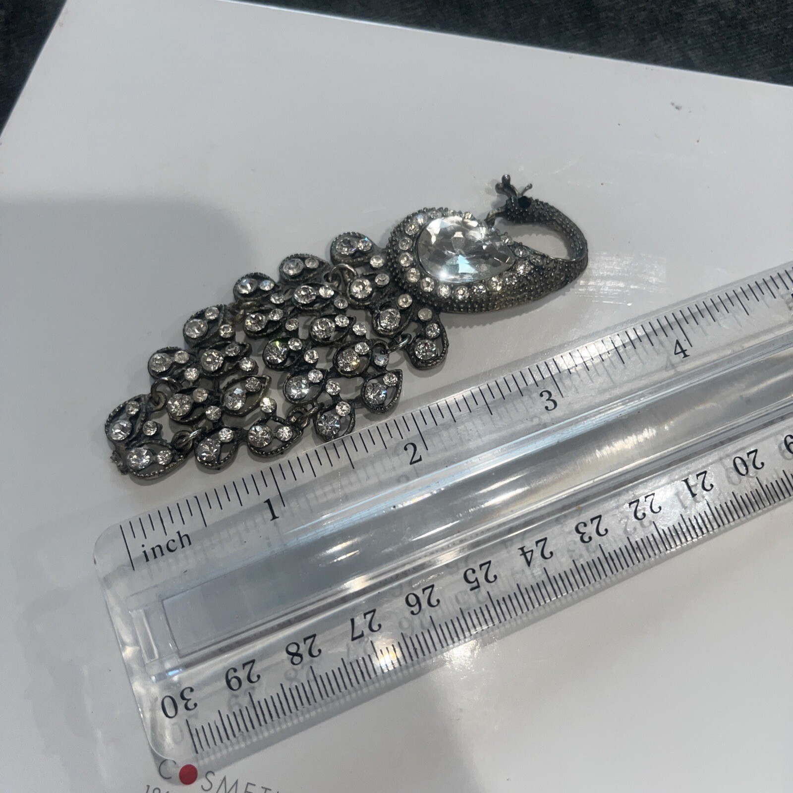 Rhinestone Peacock Trinket