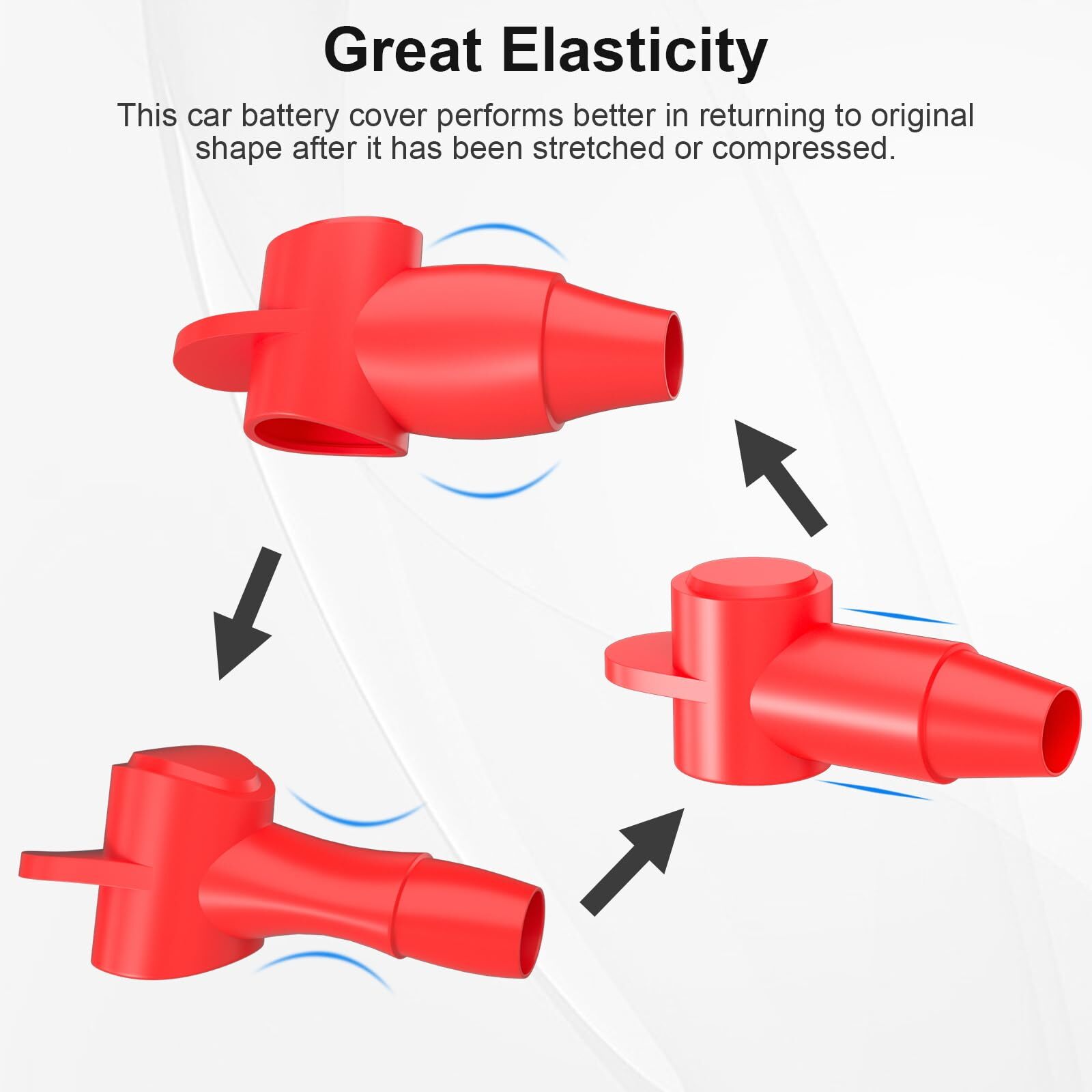 10 Pack Silicone Battery Terminal Covers for 10-4AWG Wire, Insulated Battery