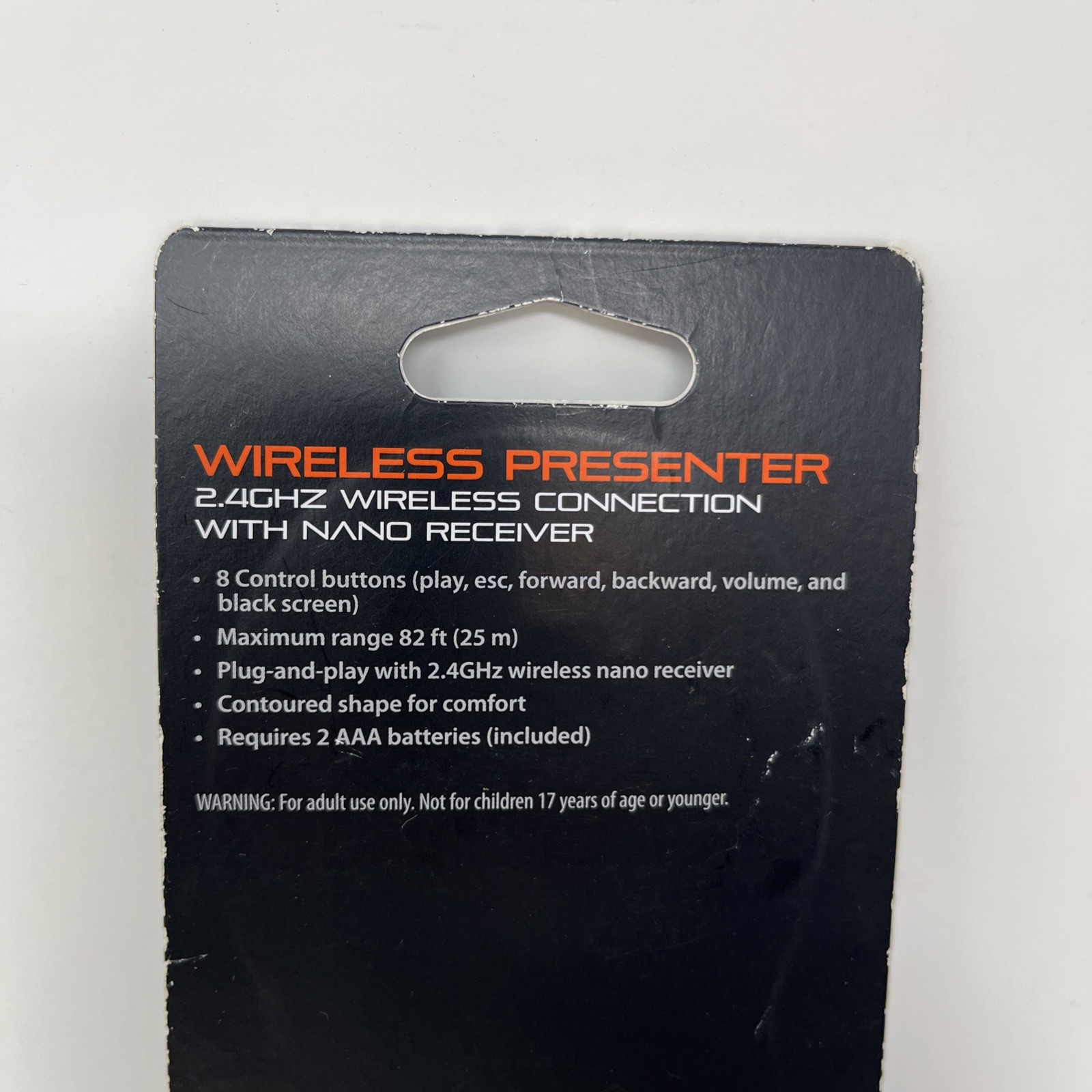 BlackWeb 2.4GHz Wireless Presenter / 4.2GHZ w/ USB Nano Receiver / 82 ft. Range