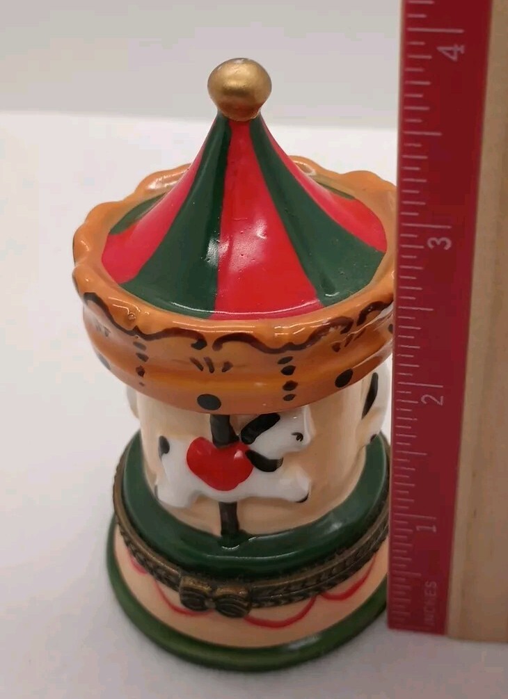 Horse Carousel Trinket Box 3.5 in H