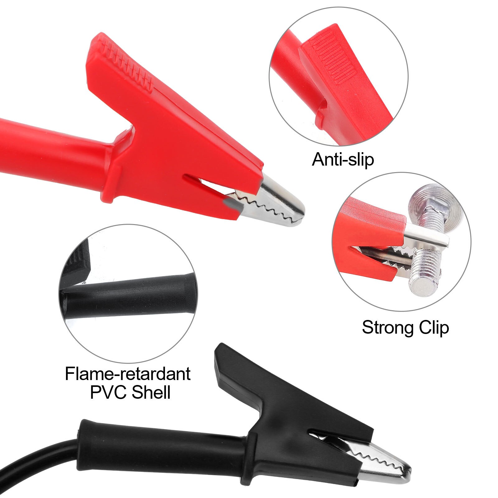 2PCS Alligator Clips Electrical Multimeter Test Leads 1500V/15A Jumper Wires Set