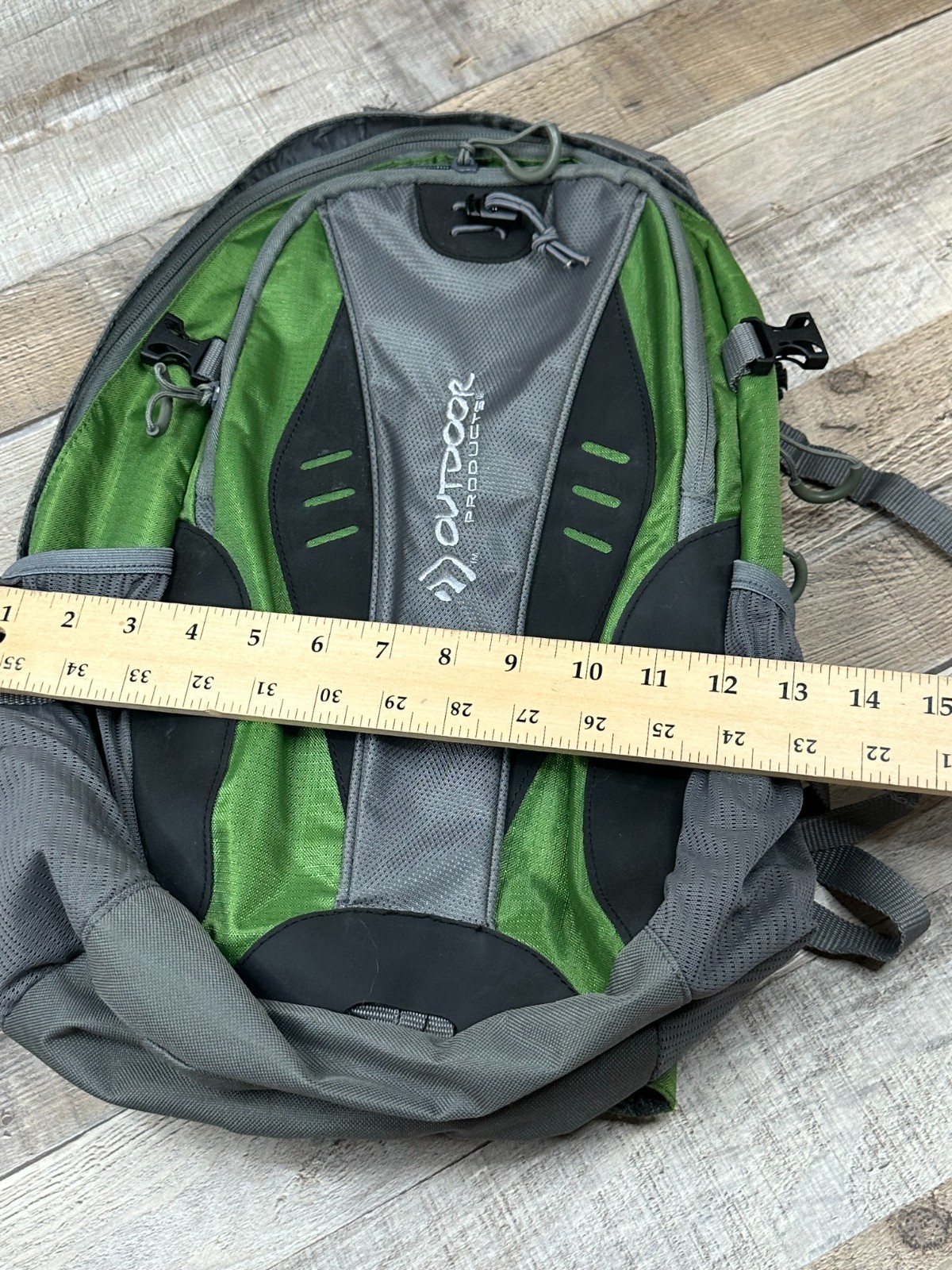 Outdoor Products Backpack Multi Pockets Green Hydration Backpack No Bladder 18"