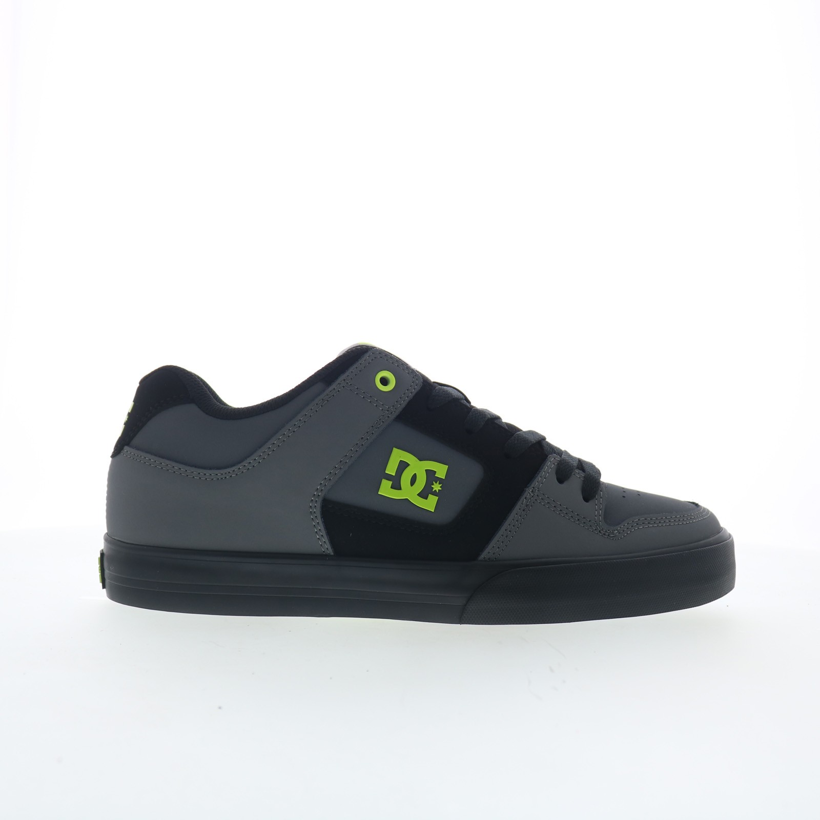 DC Pure DC01782028-GRYBLK Mens Gray Leather Skate Inspired Sneakers Shoes