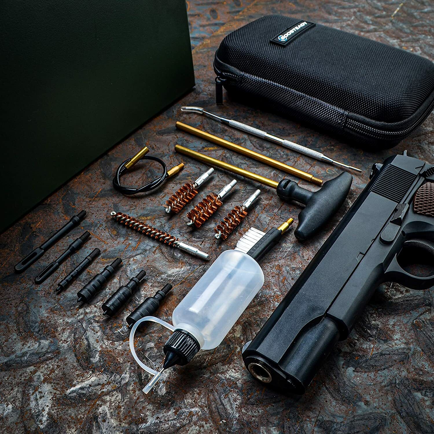 Pistol Cleaning kit .22.357.38 9mm.45 .40 Caliber Cleaning Tools Oil Bottle