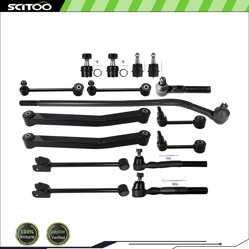16Pcs For 07-17 Jeep Wrangler Front Control Arm Tie Rod End Ball Joint Sway Bar