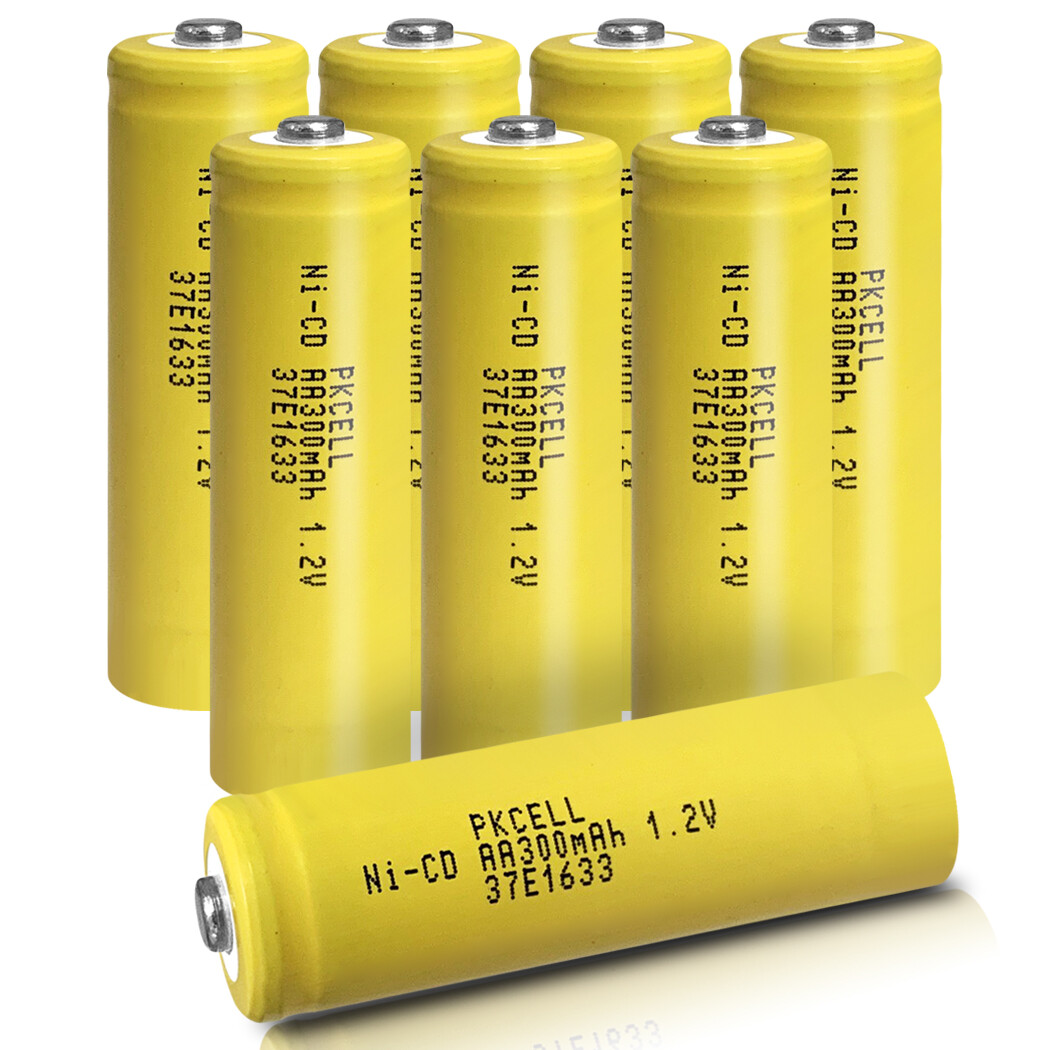 8pcs 1.2v 300mAh Rechargeable Battery NiCD AA Batteries for Solar Lights Outdoor