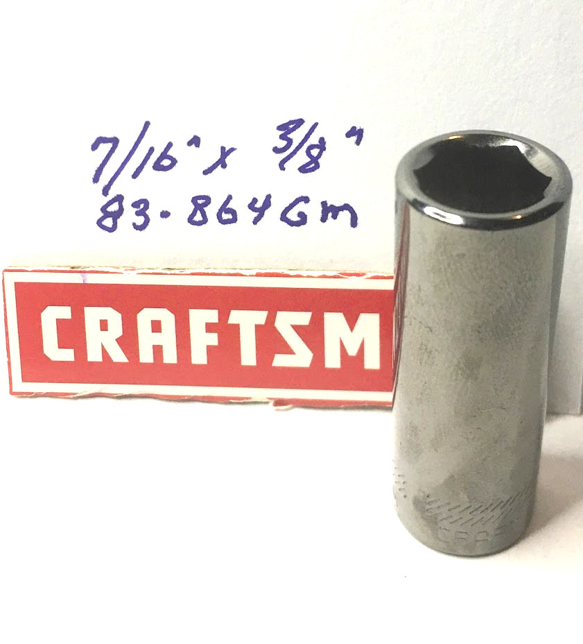 Craftsman  7/16" x 3/8" Dr  Deep Socket 83-864GM Gunmetal Chrome 6Pt Free Ship