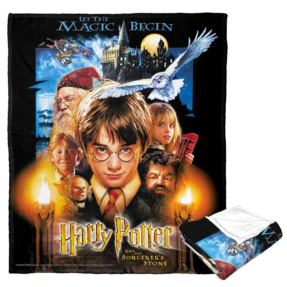 Fantasy Wizard School Magic Stone Flannel Throw Blanket