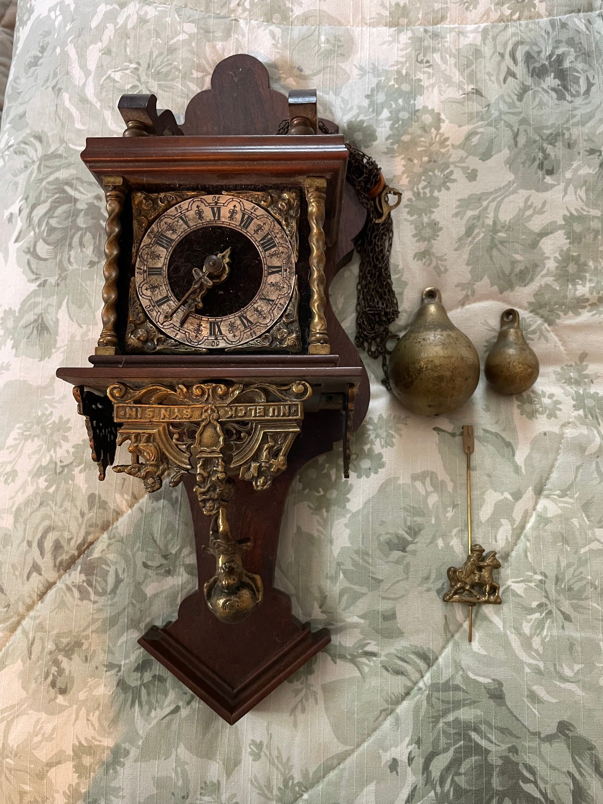 Dutch Zaanse Wall Clock with Weights and Pendulums