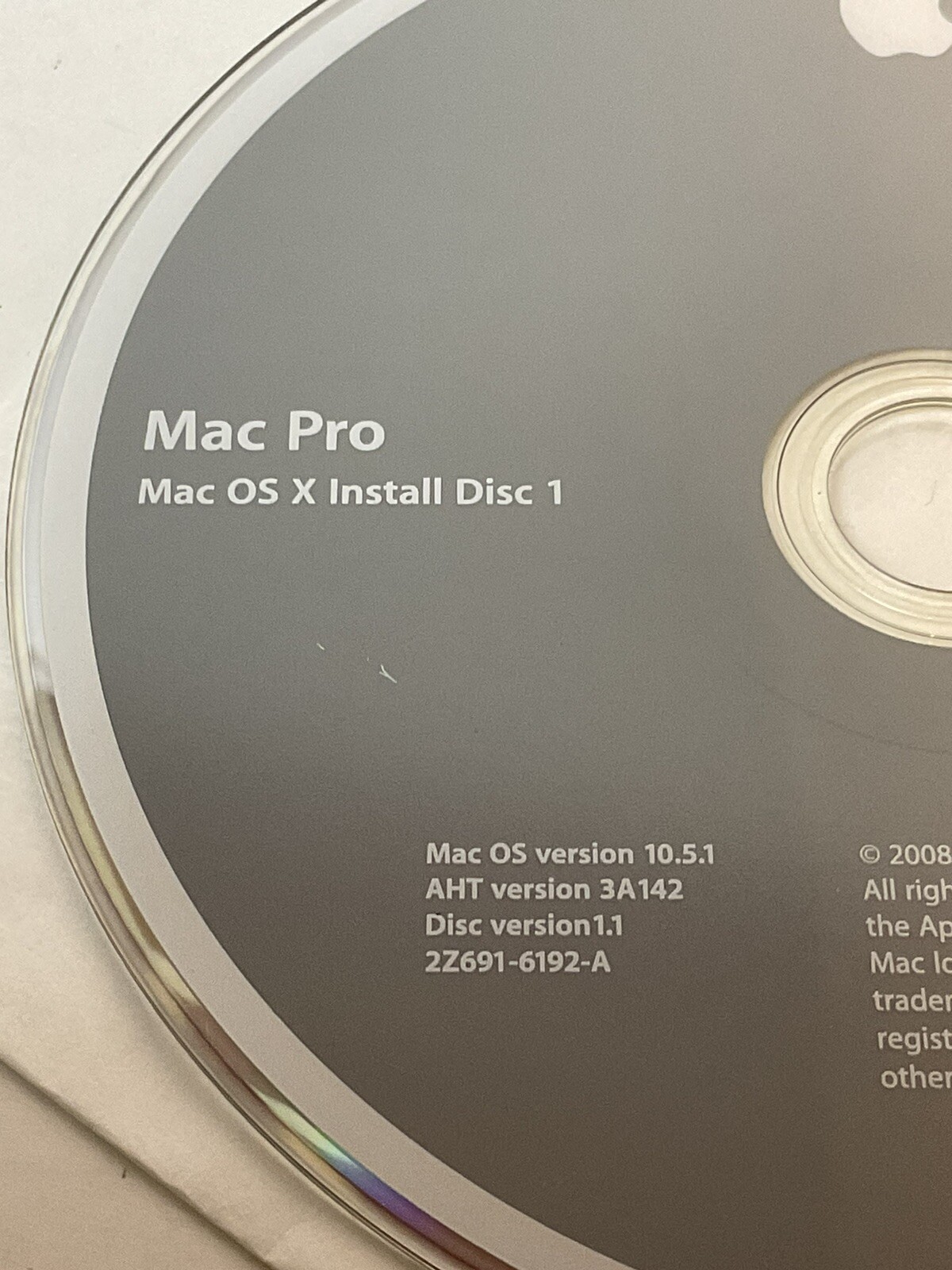 Mac Pro OS X Install Disc 1 & 2 Version 10.5.1 2008 OEM
