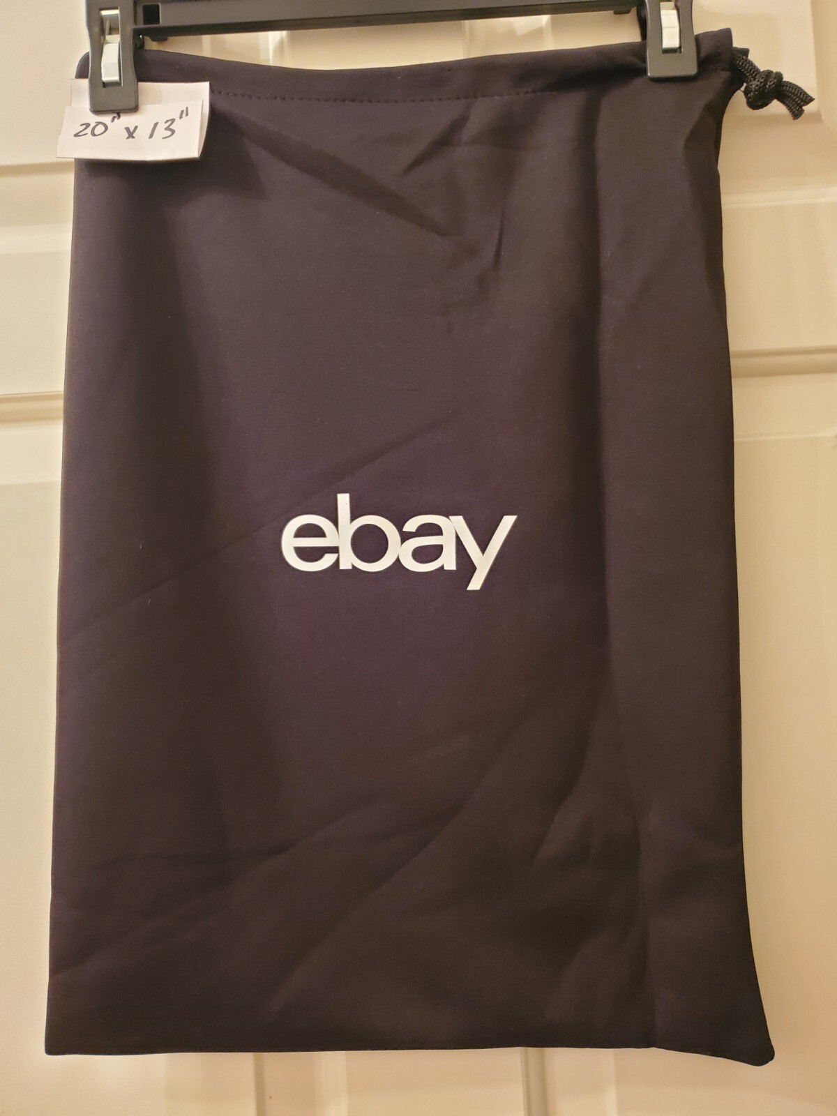 NEW Black Drawstring Dust Cover Bag  eBay Logo In White Size 20" x 13"