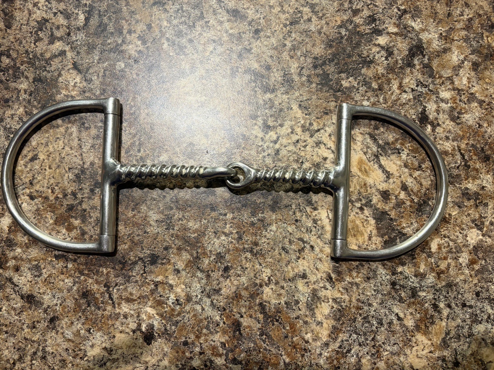 Corkscrew Mouth Dee Ring Snaffle Bit English Horse Bit - Stainless Steel Metal