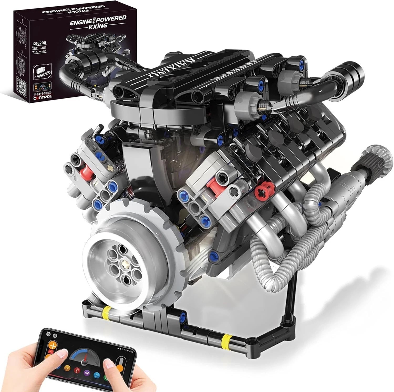 Collectible V8 Mini Engine Model Kit for Adults - Interactive STEM Building Set