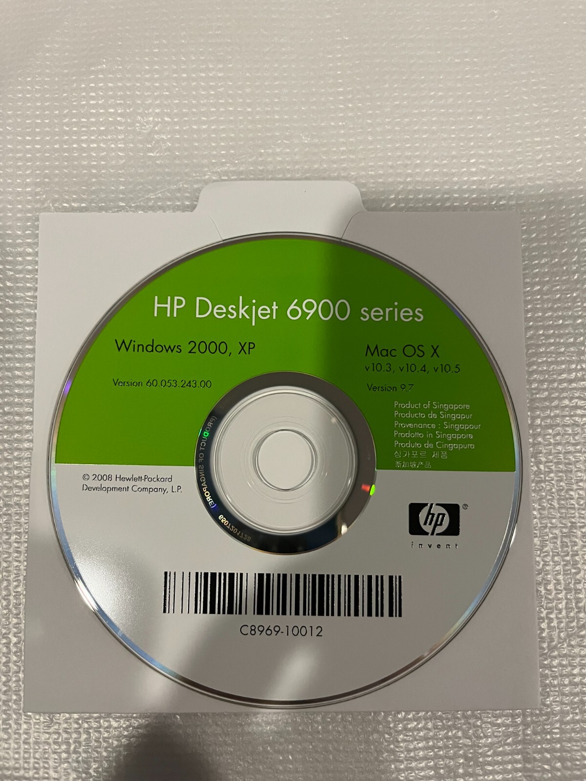 HP DeskJet 6900 Series CD-ROM for Windows and Mac OS X