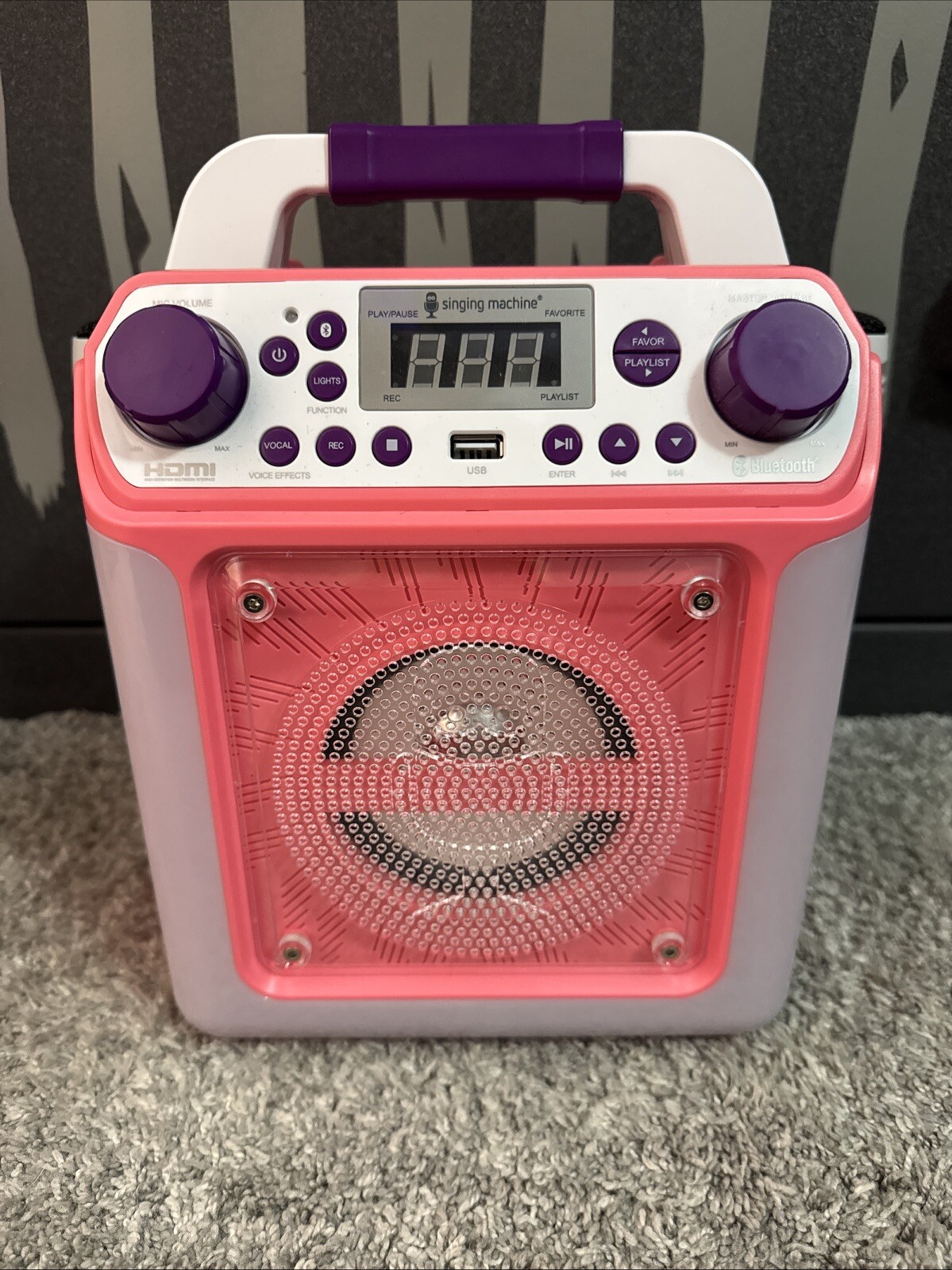 Singing Machine Groove Mini SML654P Pink Karaoke Machine Kids Voice Changer Toy