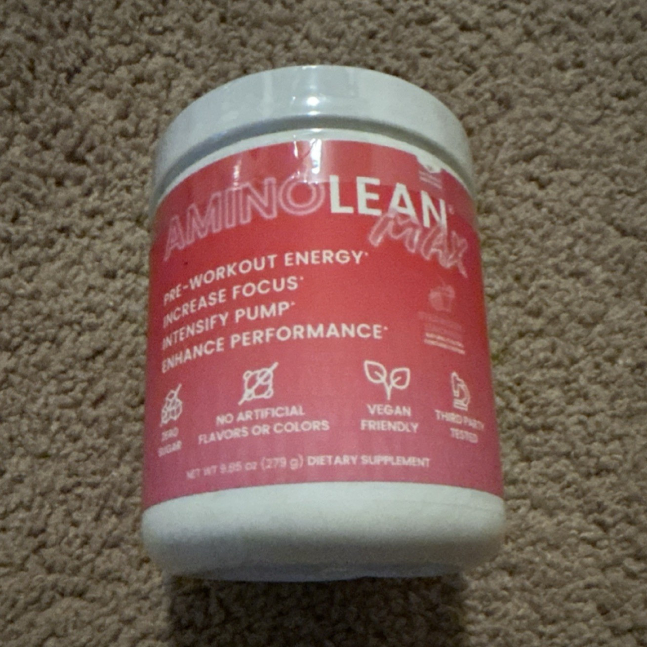 RSP AminoLean Max Pre-Workout Powder Nitrosigine Caffeine Vegan Friendly 9.85oz