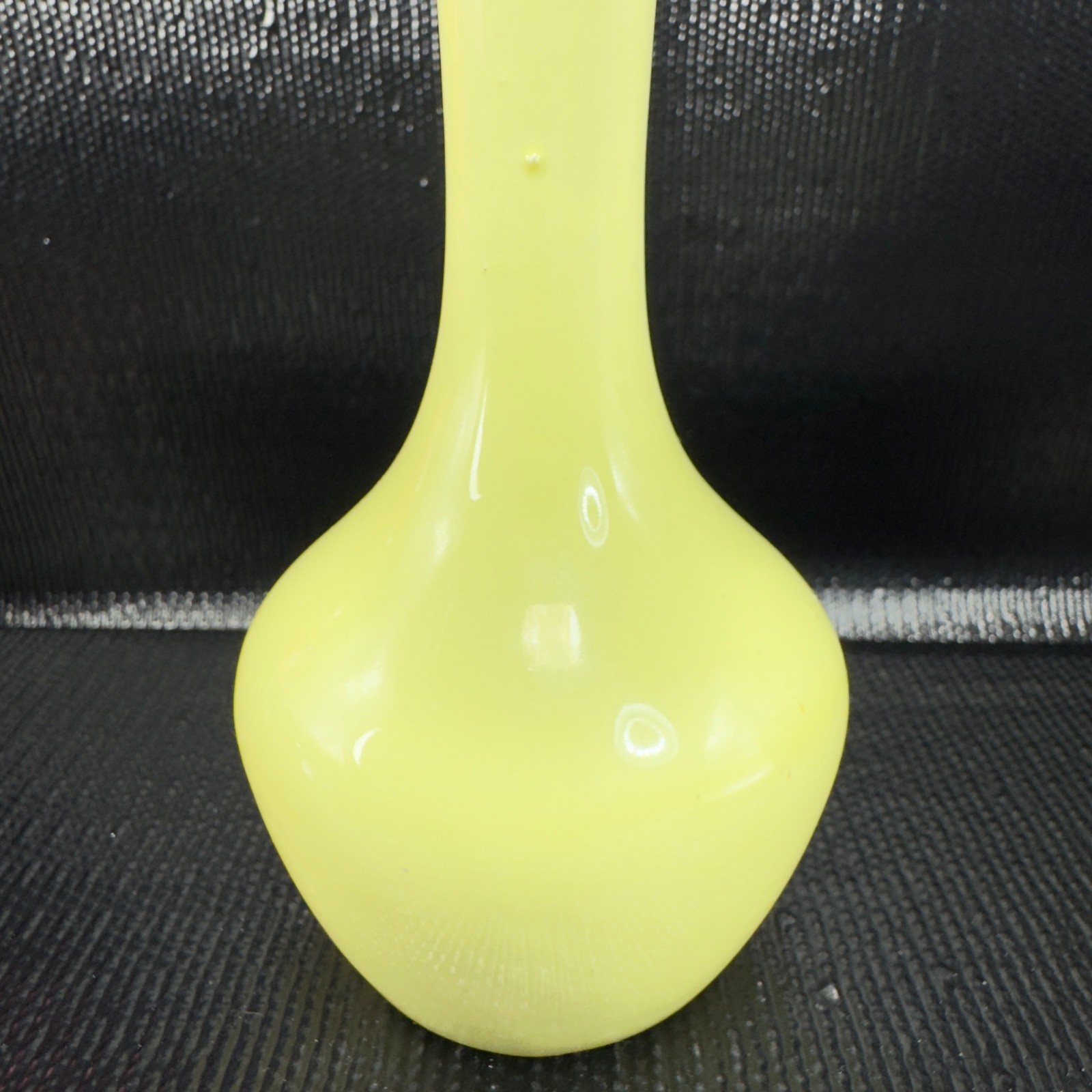 Vintage 1960s Pale Yellow Hand Made Studio Pottery Bud Vase Vessel Narrow Neck