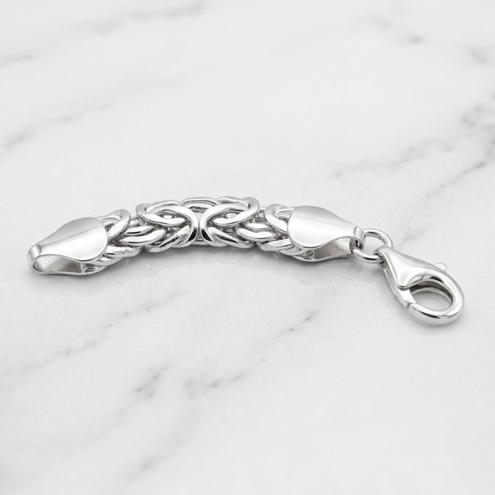 925 Sterling Silver 7mm Byzantine Bracelet Necklace Extender Extension Chain