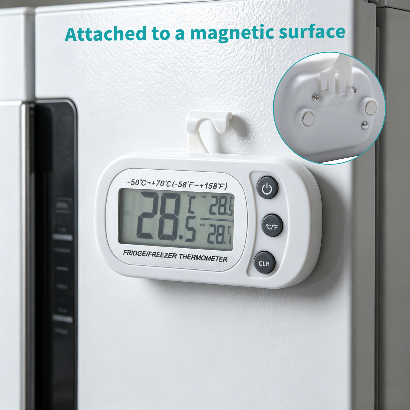 Digital Freezer Refrigerator Thermometer with LCD Display Temp Memory Gauge