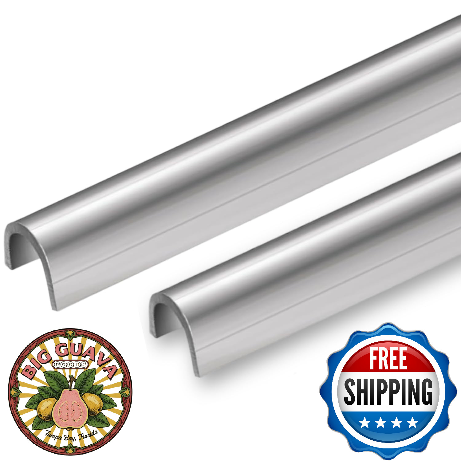 Sliding Door Repair Track Kit, 2ft Aluminum & Stainless Steel, Set of 2