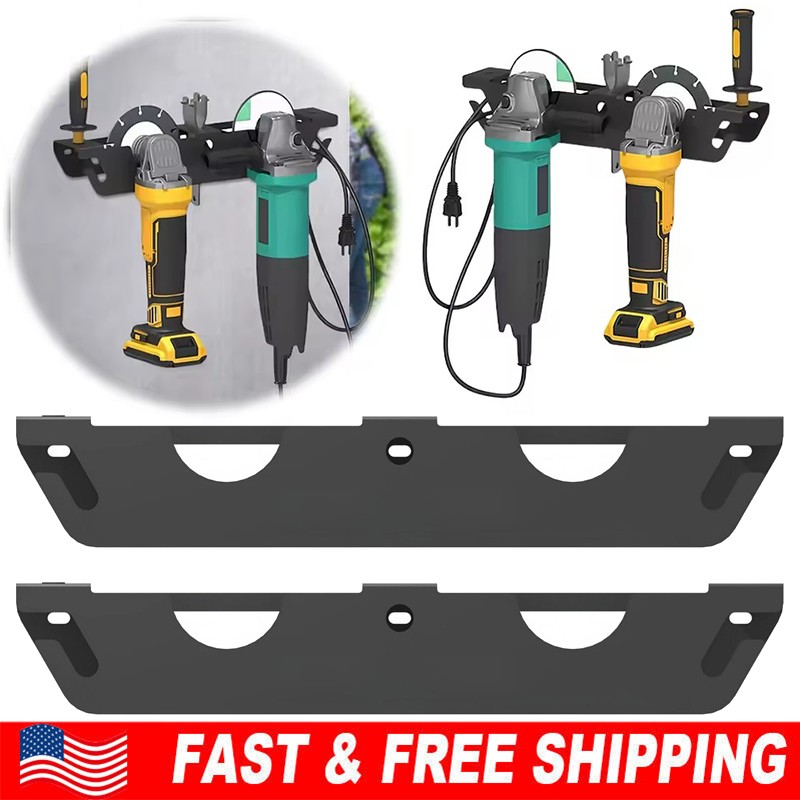 2X Angle Grinder Holder - 4 Bay Angle Grinder Rack/Stand Storage Rack Wall Mount