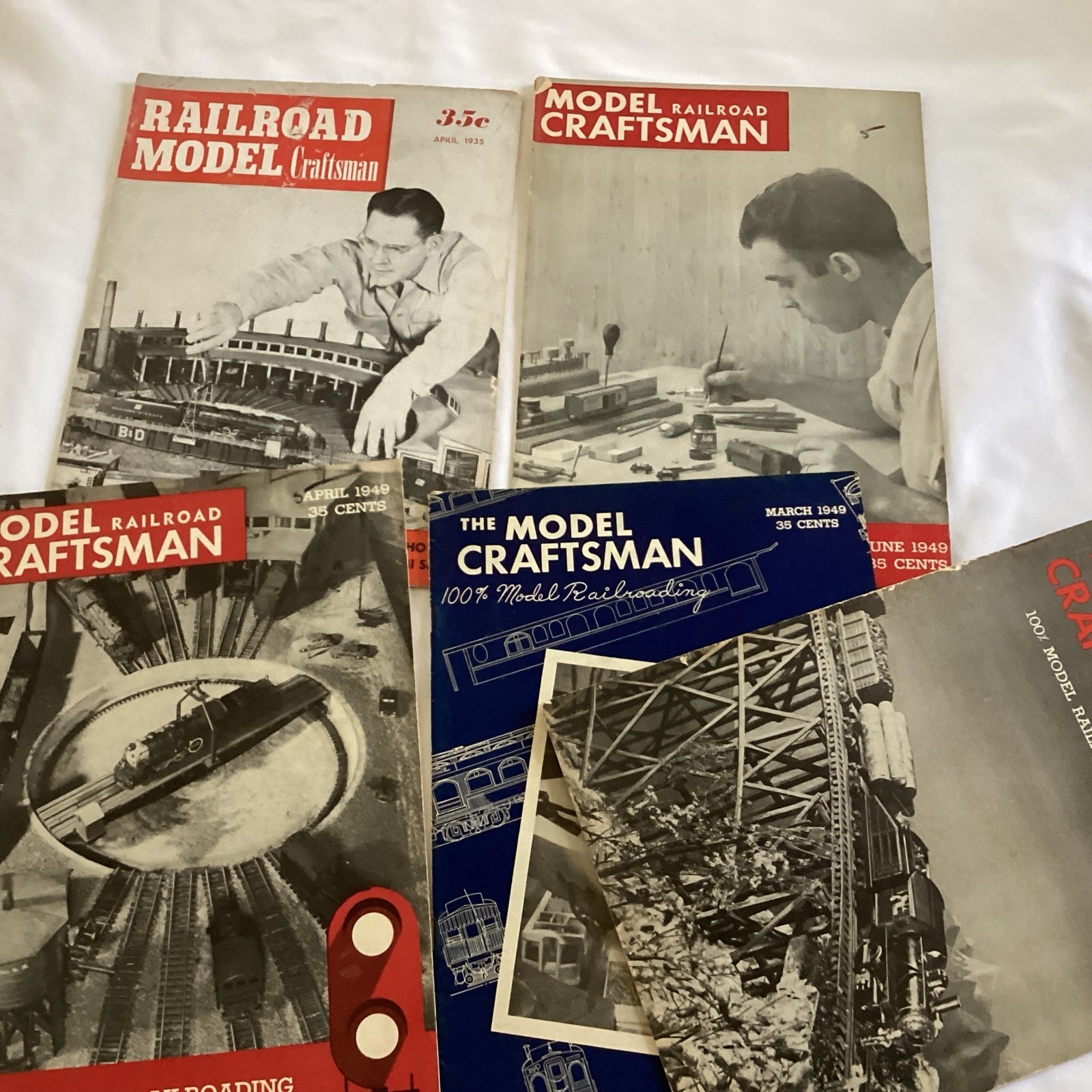 6 Vintage Railroad Model Craftsman Magazines April 35 & 49 Jan Feb Mar Apr June