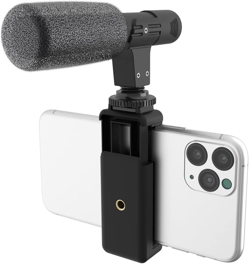 Phone Tripod Mount with Cold Shoe Mount Microphone Holder Clipper For VlogTripod